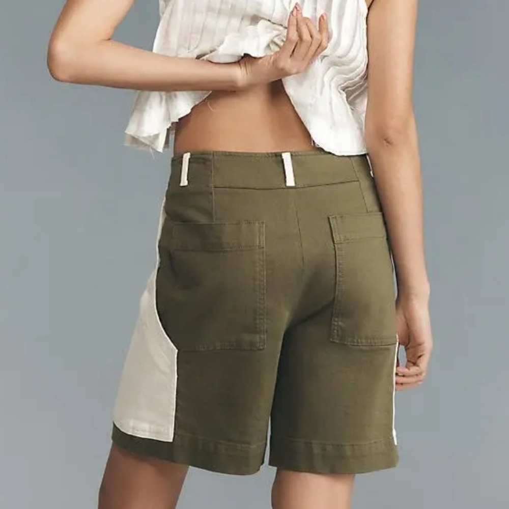 Maeve Two Tone Colorblock Utility Shorts Size 25 - Picture 2 of 6